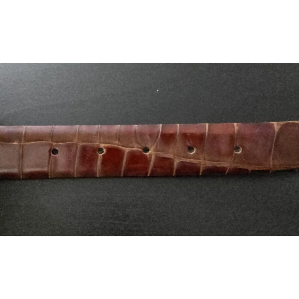 ABACO Paris Cuir Veritable Croc Belt Brown Size 32-80 - Picture 5 of 6